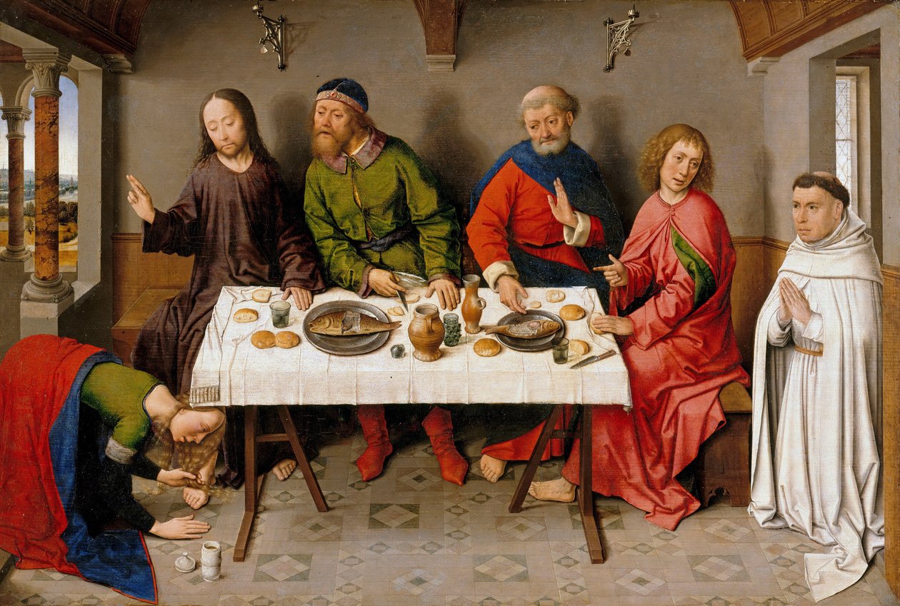 Kristus v domě Šimona Farizea, c. 1450 od Dirk Bouts