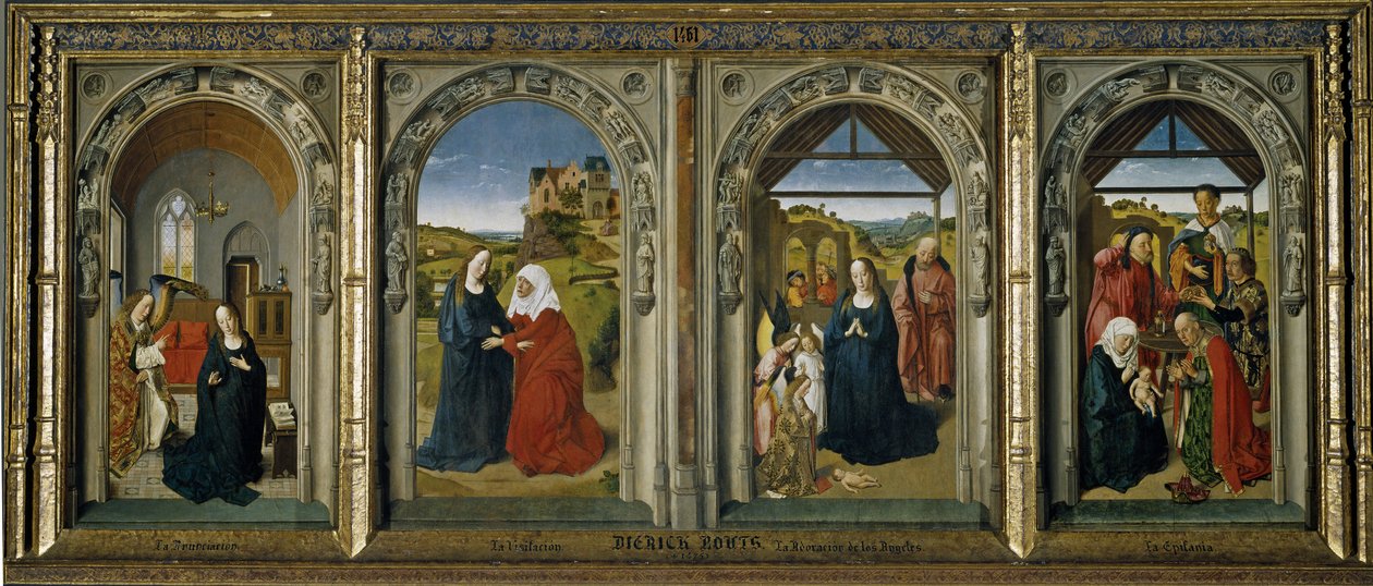 Čtyři výjevy ze života Panny Marie, cca 1442-1445 od Dirk Bouts