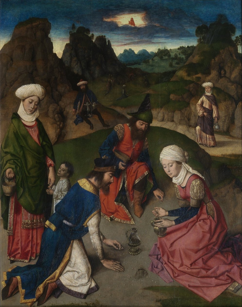 Oltářní obraz Poslední večeře: The Gathering of Manna pravé křídlo, 1464-1468 od Dirk Bouts