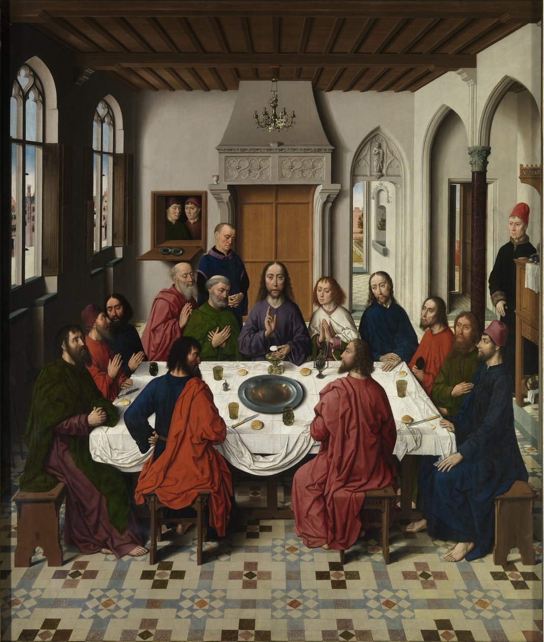 Centrální panel oltáře Poslední večeře, 1464-1468 od Dirk Bouts