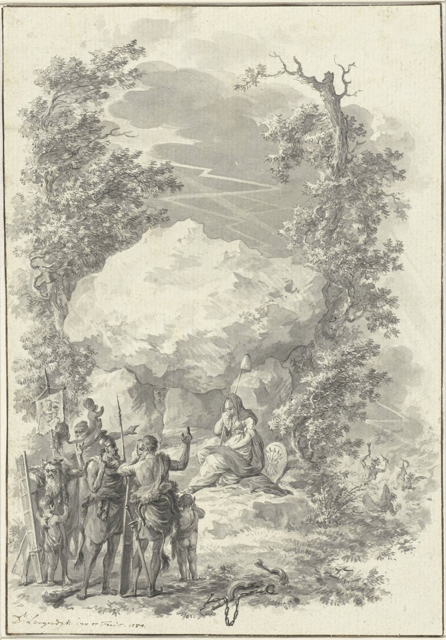 Alegorie smrti Joan Derk van der Capellen tot den Pol, 1784 od Dirk Langendijk (signed by artist)