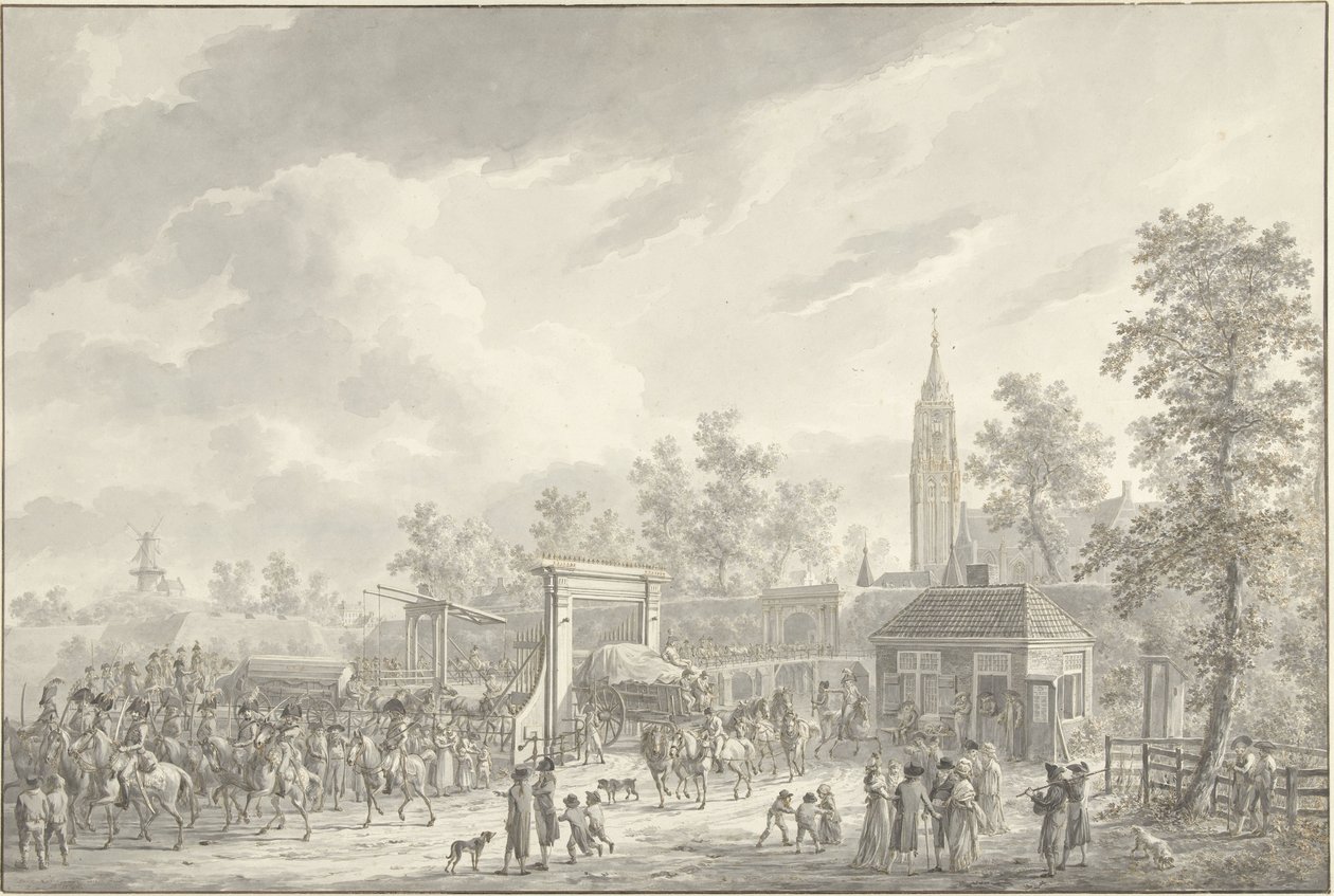 Odchod posádky z Amersfoortu v roce 1790 od Dirk Langendijk (signed by artist)