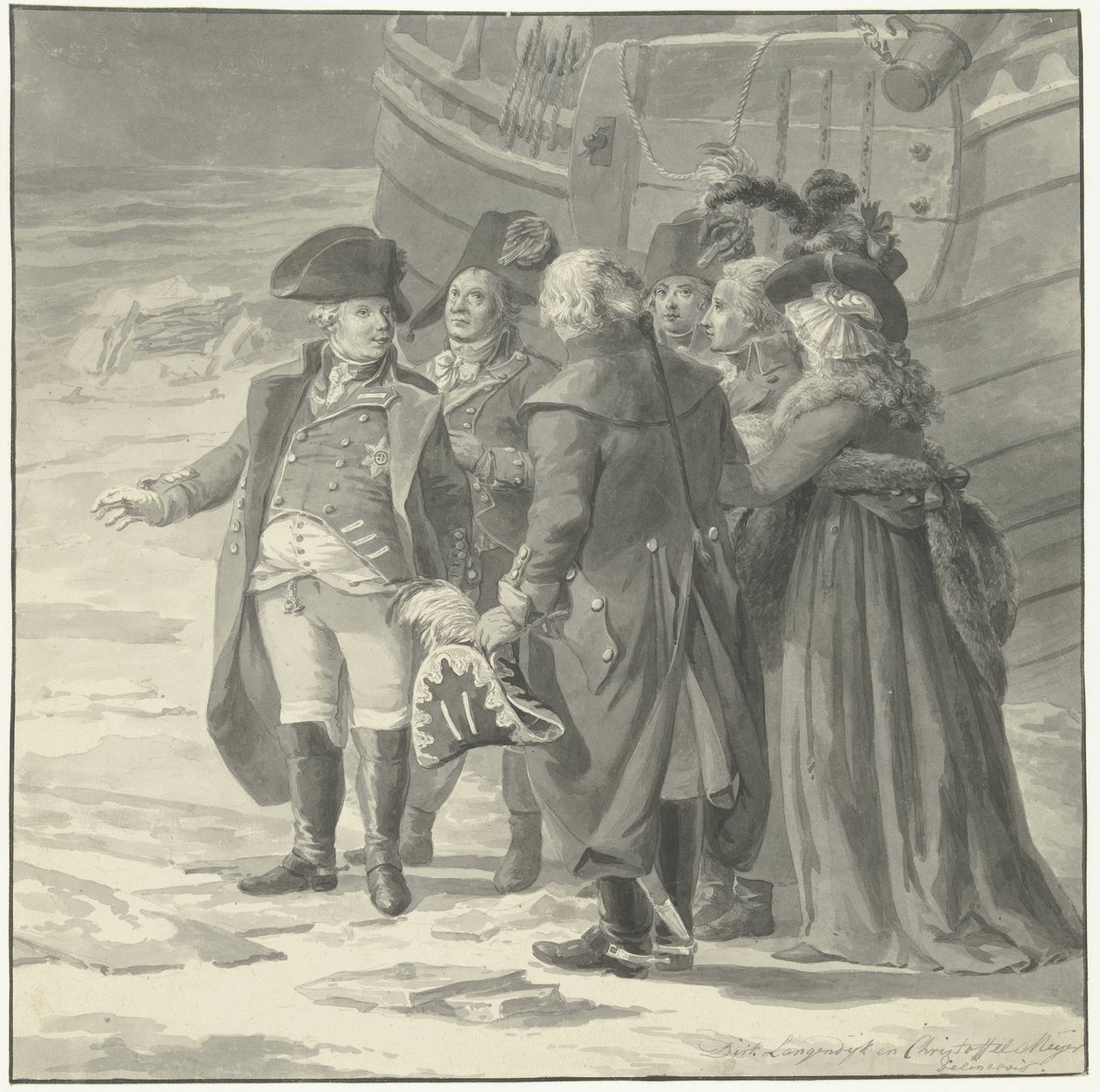 Odjezd Viléma V. do Anglie, 18. ledna 1795 od Dirk Langendijk