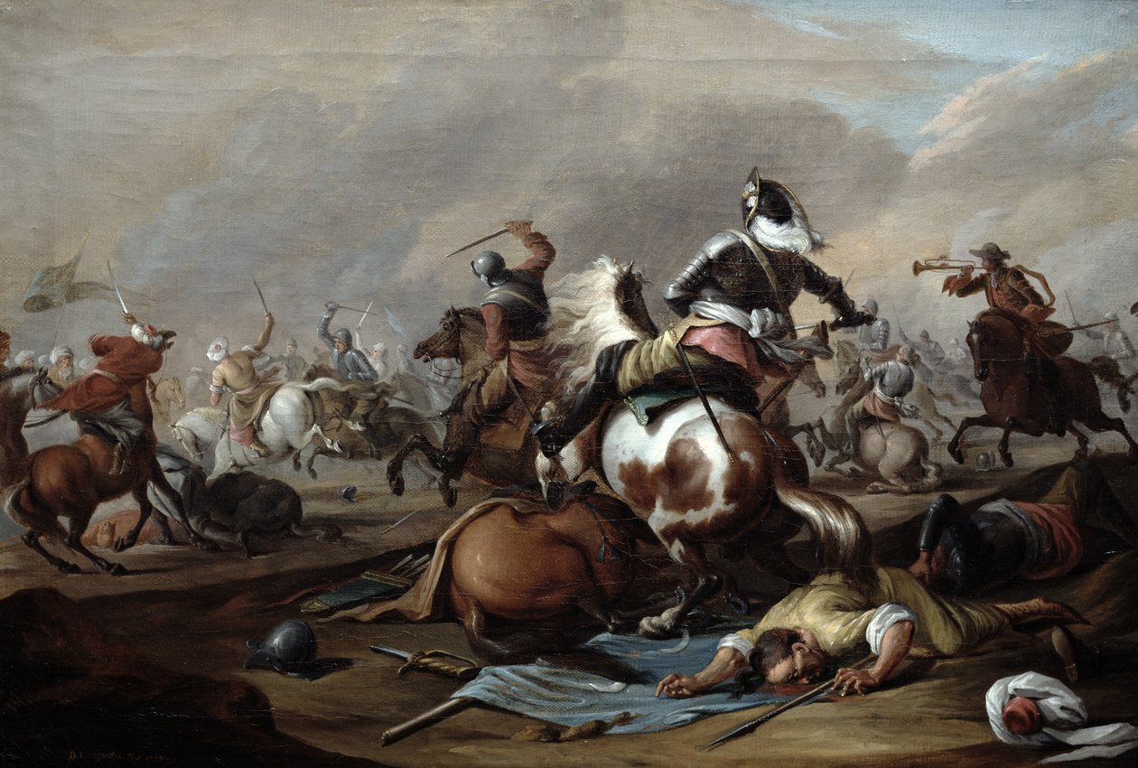 Souboj kavalérie, 1770 od Dirk Langendyk