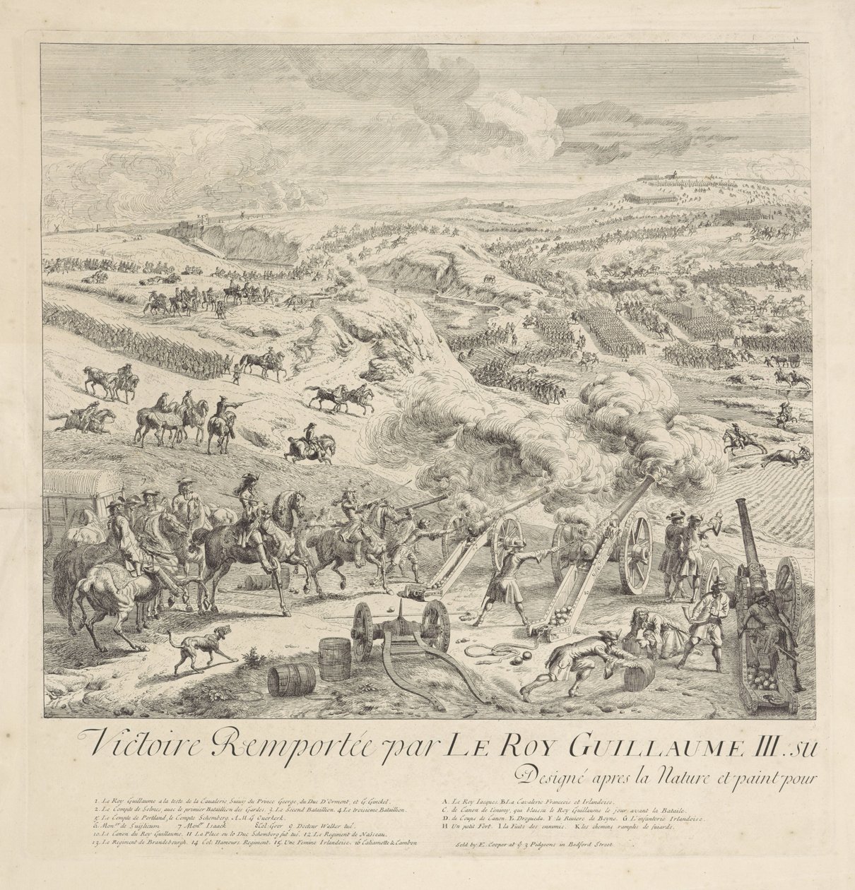Bitva u Droghedy na Boyne, 1. července 1690 (levá strana) od Dirk Maas