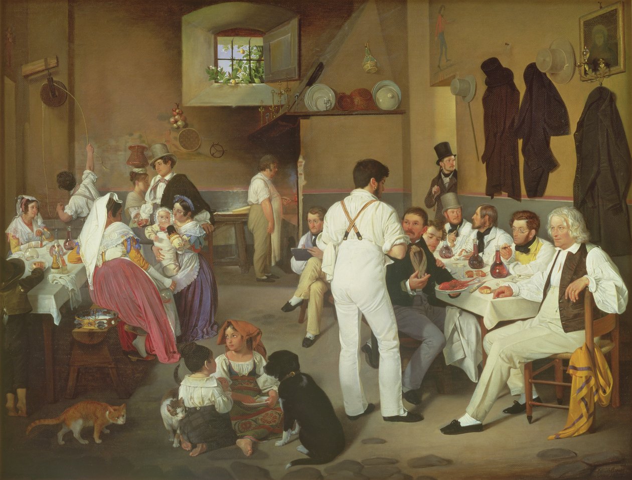 Dánští umělci v Osteria la Gensola, Řím, 1837 od Ditlev Conrad Blunck