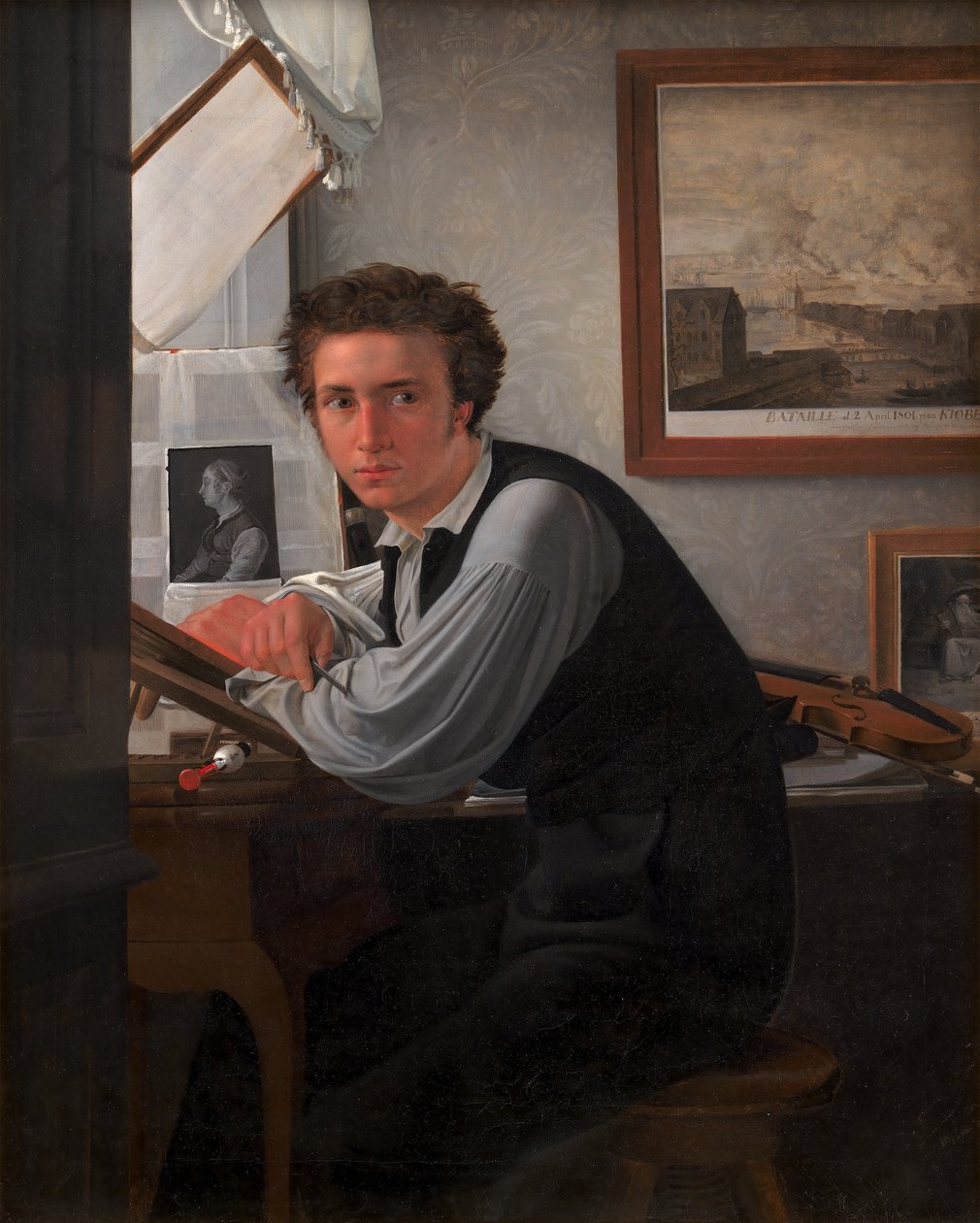 Portrét mědirytce C. E. Sonne, kolem roku 1826 od Ditlev Conrad Blunck
