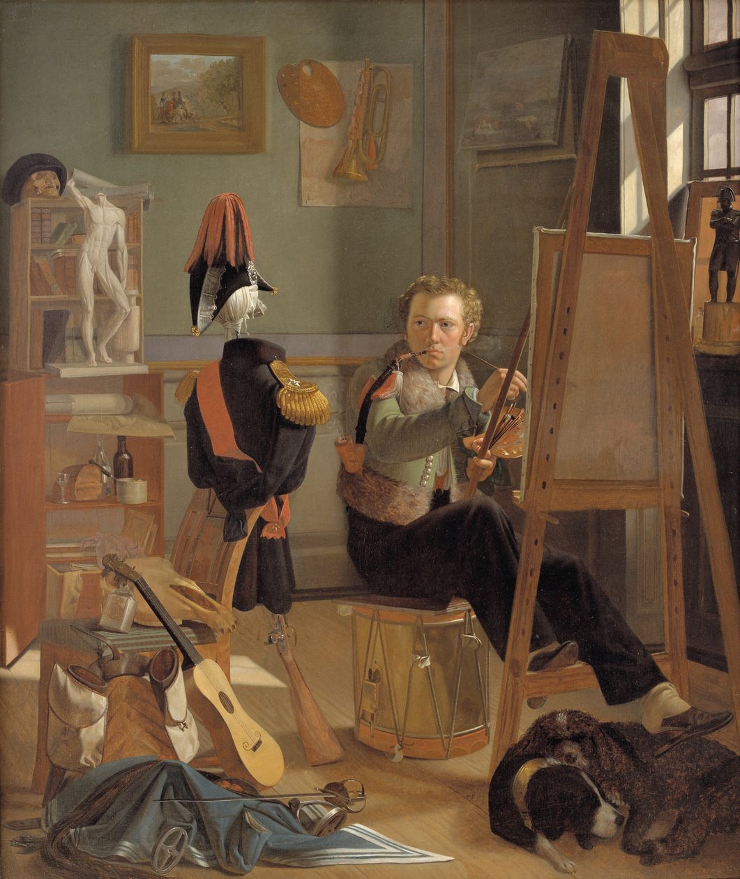 Bojový malíř Jorgen Sonne ve svém ateliéru, asi 1826 (olej na plátně) od Ditlev Conrad Blunck