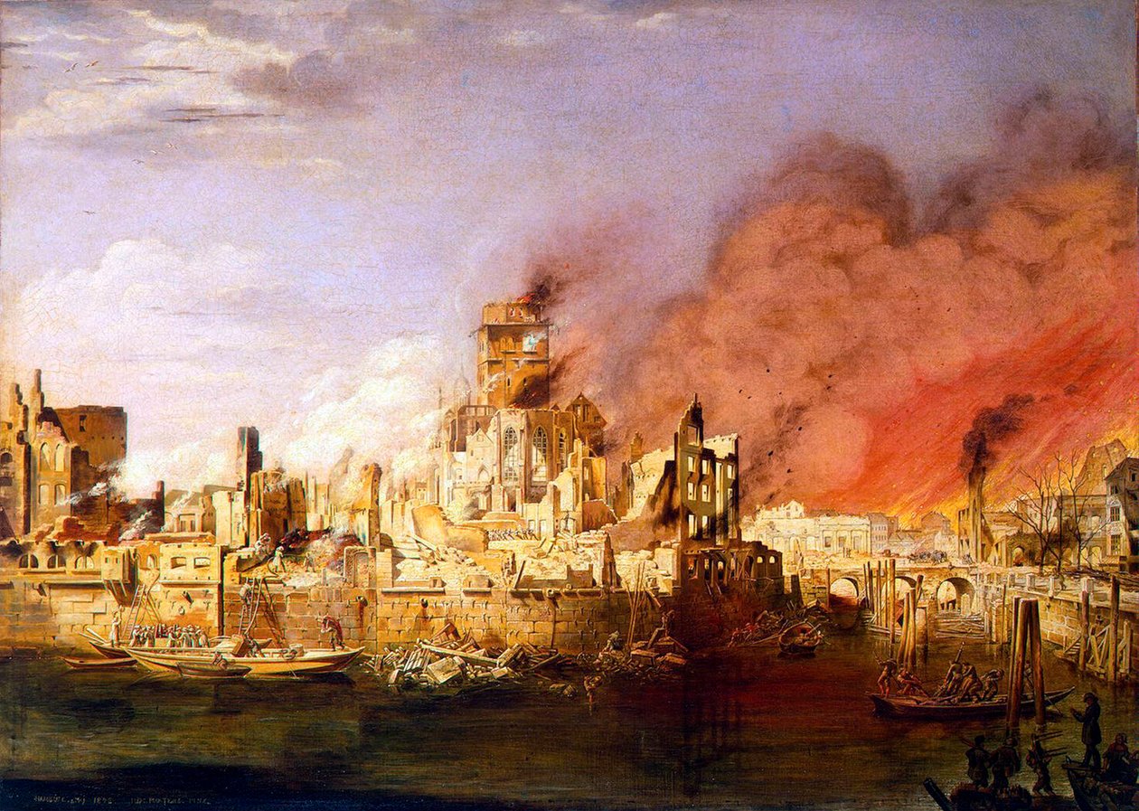 Velký požár Hamburku 5. května 1842. od Ditlev Martens
