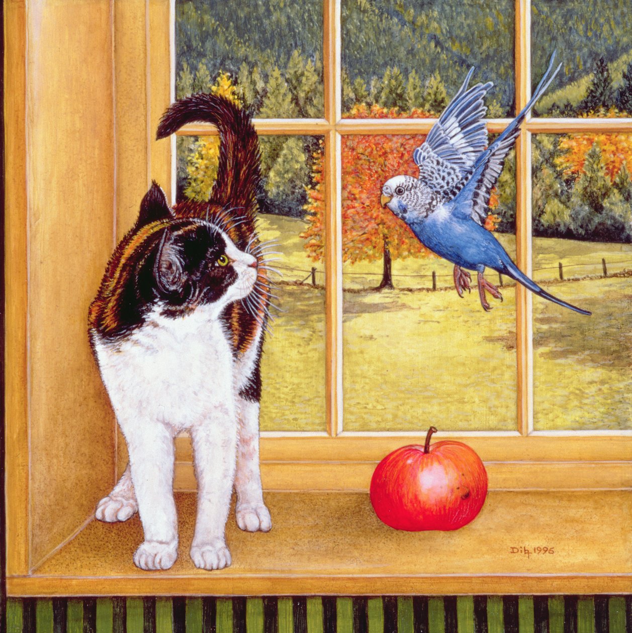 Bird-Watching, 1996 (akryl na panelu) od Ditz