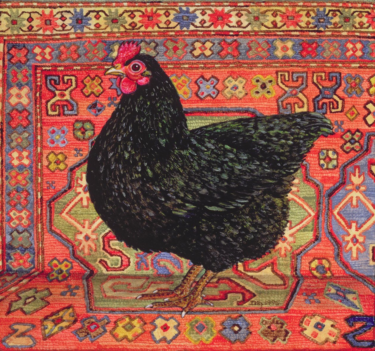 Kuře na černém koberci, 1995 od Ditz
