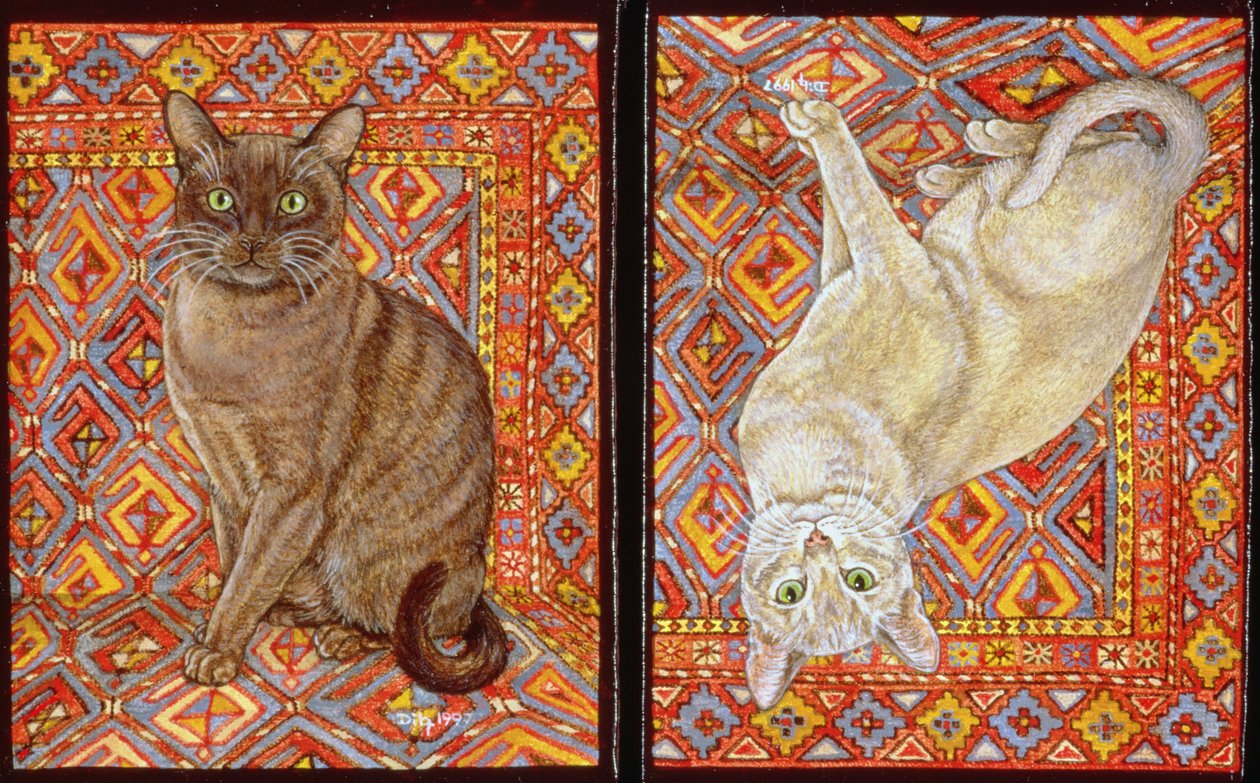 Barmese Carpet-Patch, 1997 (akryl na panelu) od Ditz