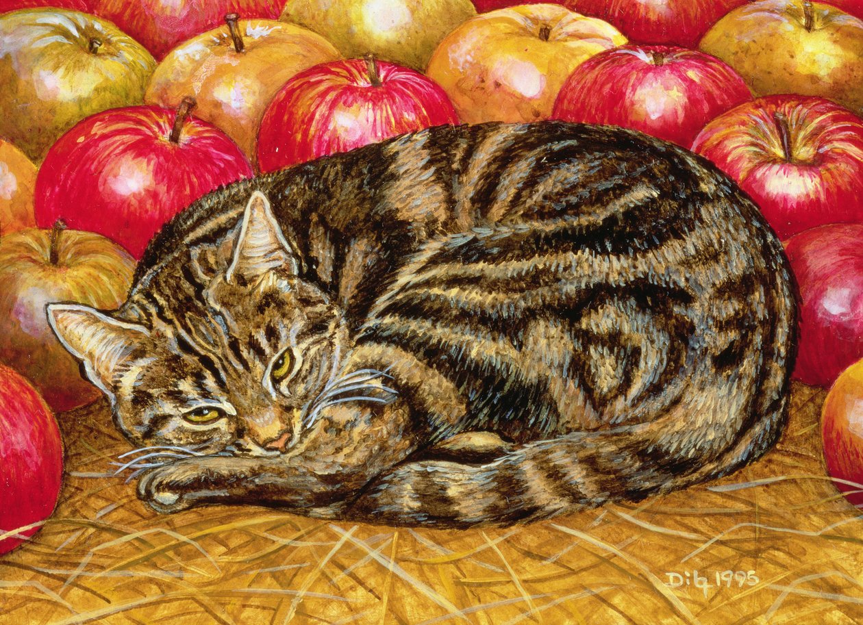 Pravá Apple-Cat, 1995 (akryl na panelu) od Ditz