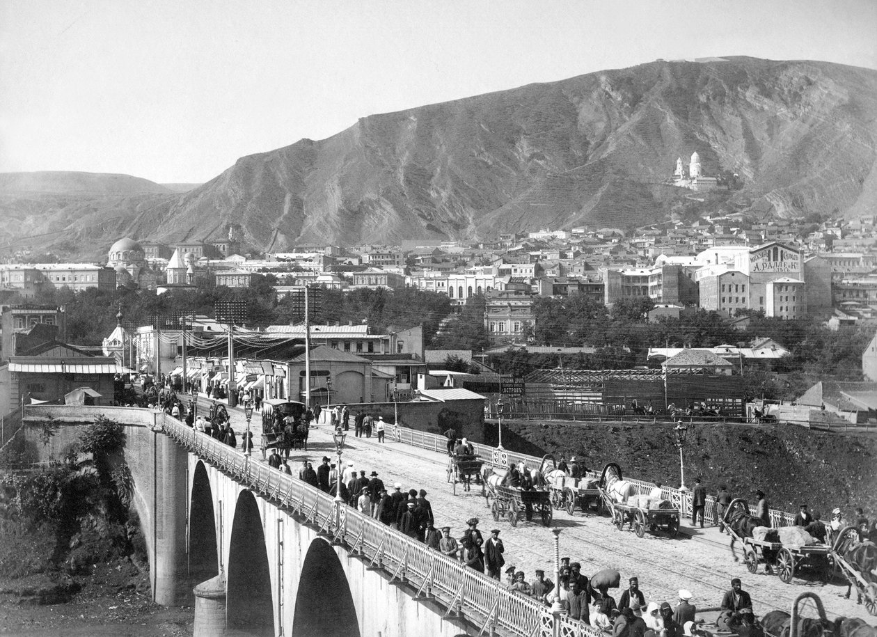 Tbilisi v 19. století, most Michaila Vorontsova od Dmitri Ivanovich Yermakov