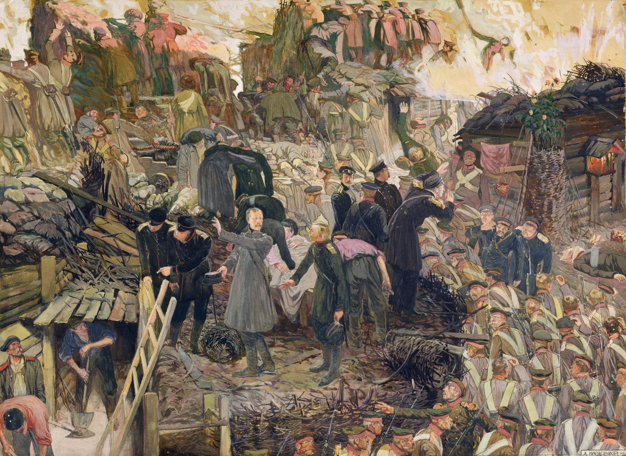 Obrana Sevastopolu, 1910 (akvarel na kartonu) od Dmitri Nikolayevich Kardovsky