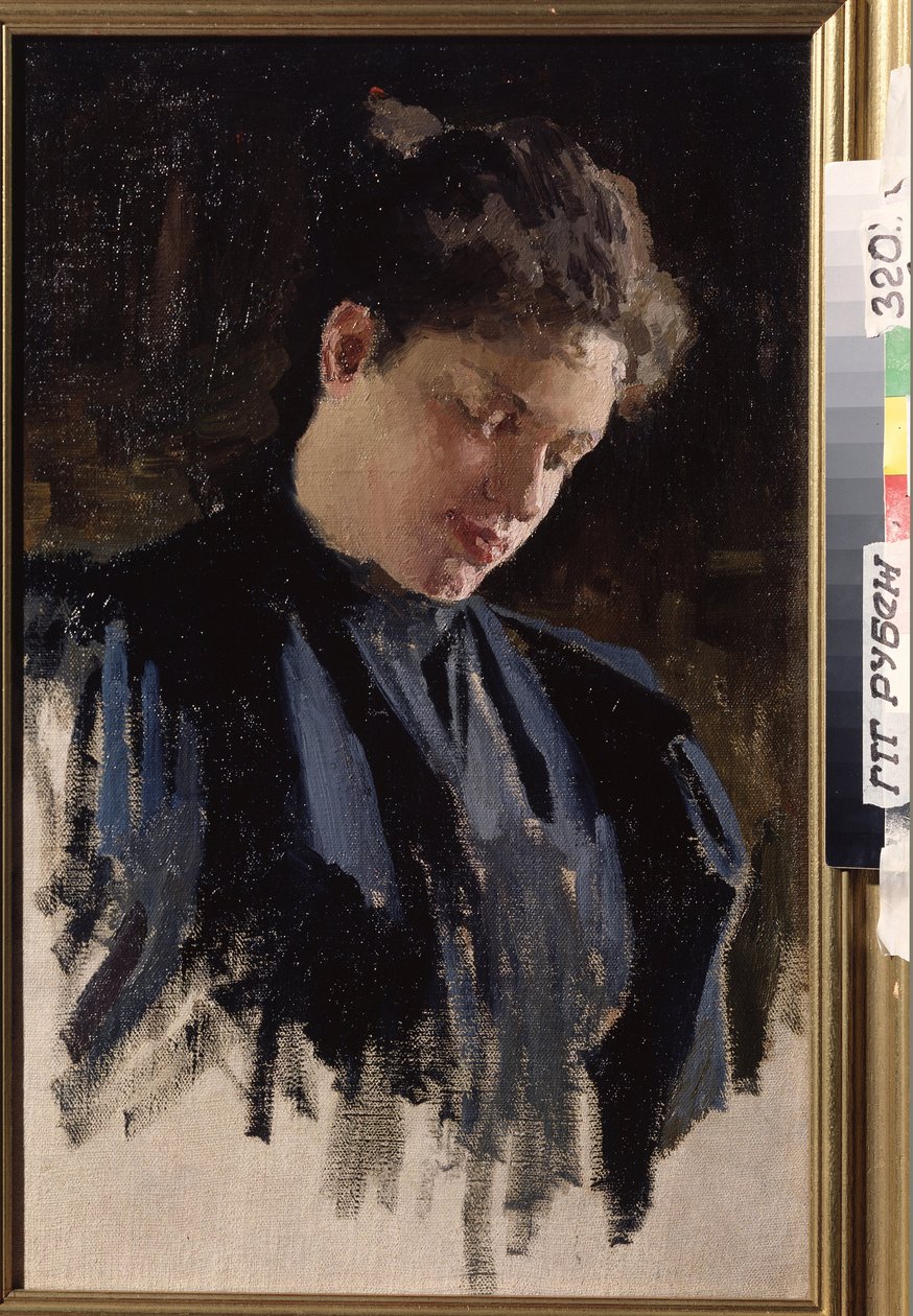Portrét umělkyně Olgy Ludvigovny Della-Vos-Kardovskaya (Della Vos Kardovskaja) (Della Vos Kardovskaja) (Della-Vos-Kardovskaja) (1875-1952). (Portrét výtvarnice O. Della Vos Kardovskaya). Peinture de Dmitri Nikolajevič Kardovskij (Kardovski) (1866- od Dmitri Nikolayevich Kardovsky