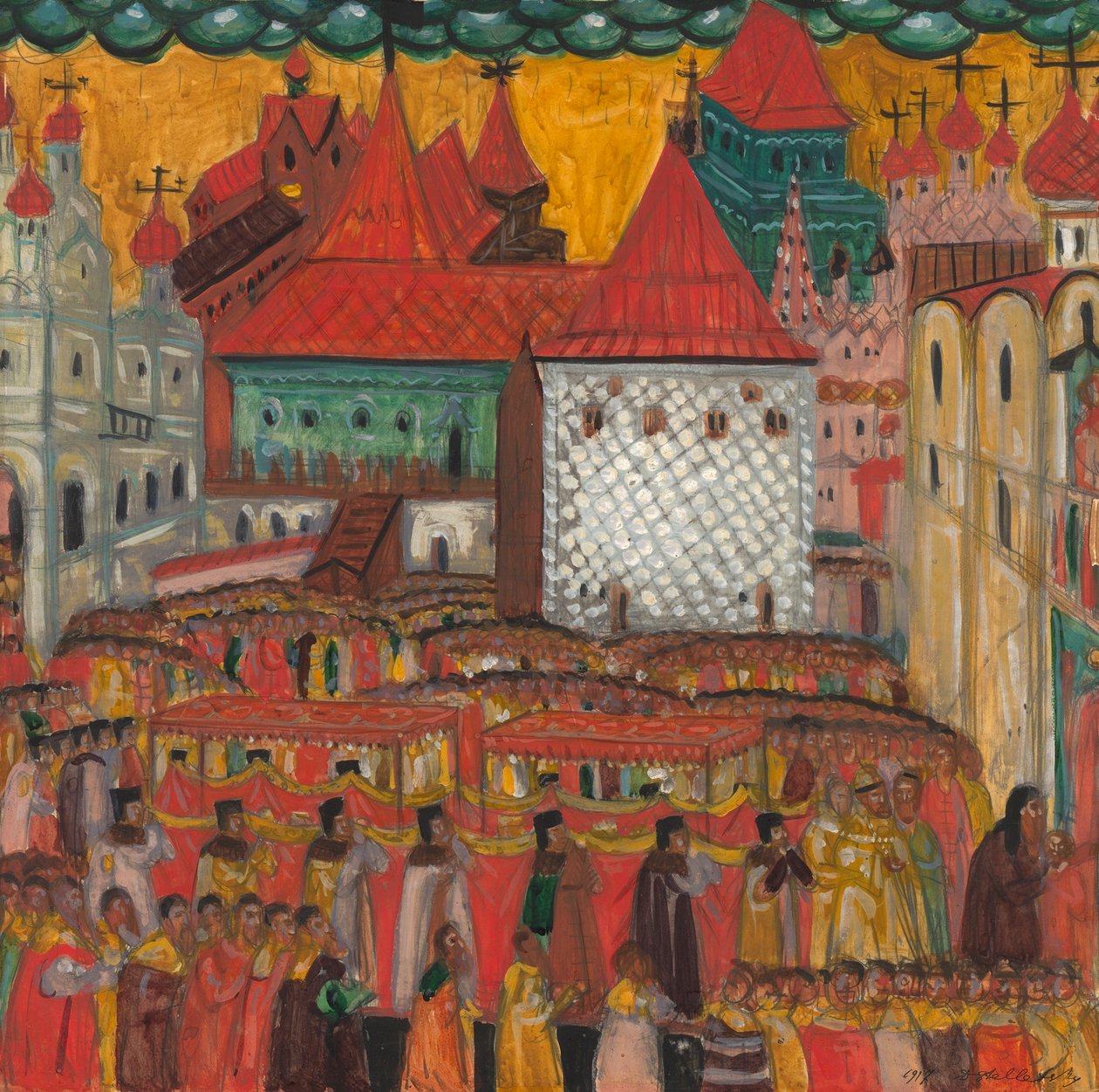 Procesí kříže na oslavu narození Petra Velikého, 1917. od Dmitri Semyonovich Stelletsky