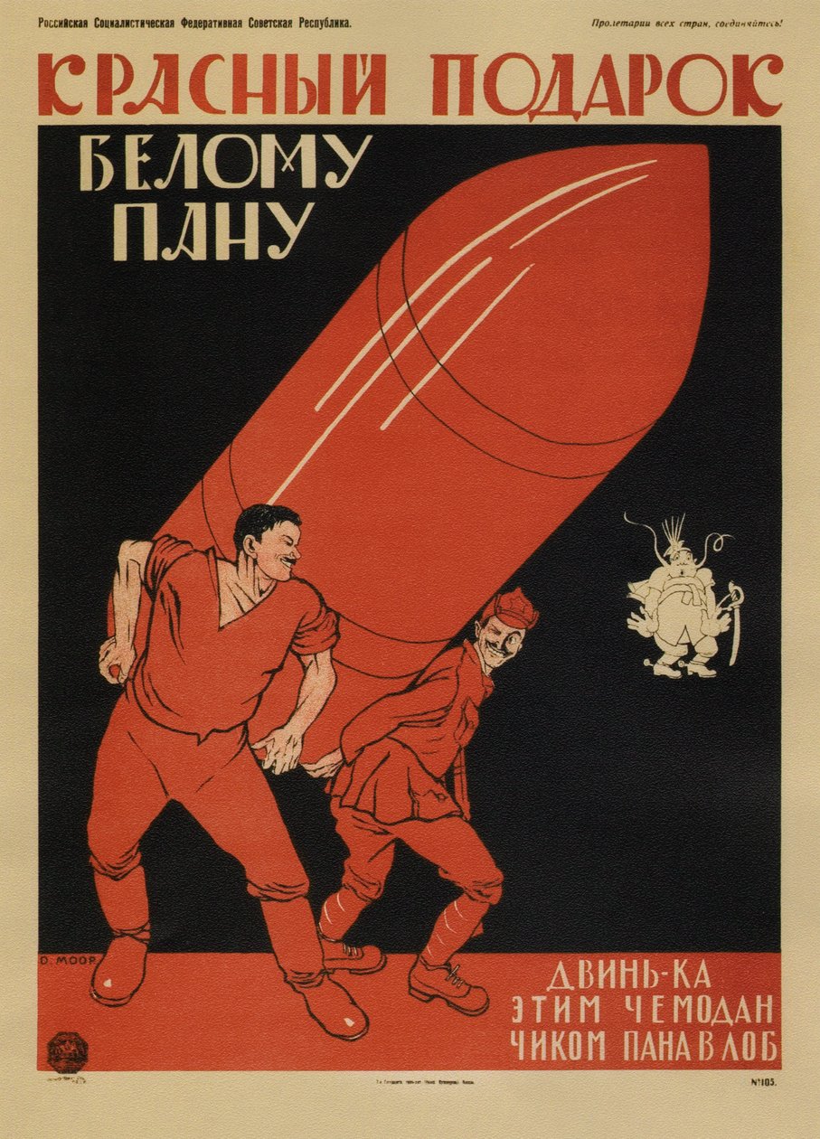 Červený dárek pro bílého mistra... Plakát, 1920 od Dmitriy Stakhievich Moor