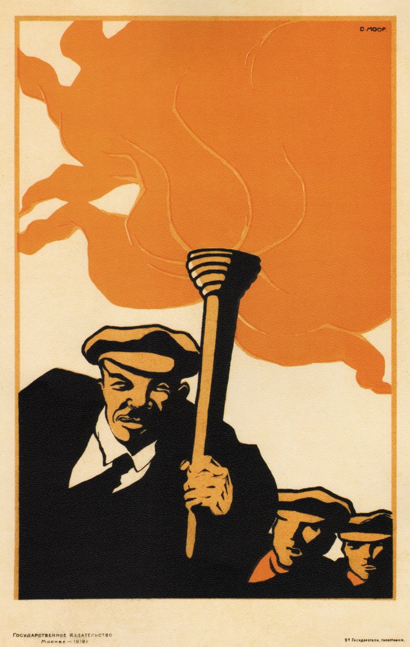 Lenin - Moor, Dmitri Stachievich (1883-1946) - 1919 - Barevná litografie - 38x25 - Ruská státní knihovna, Moskva od Dmitry  Moor