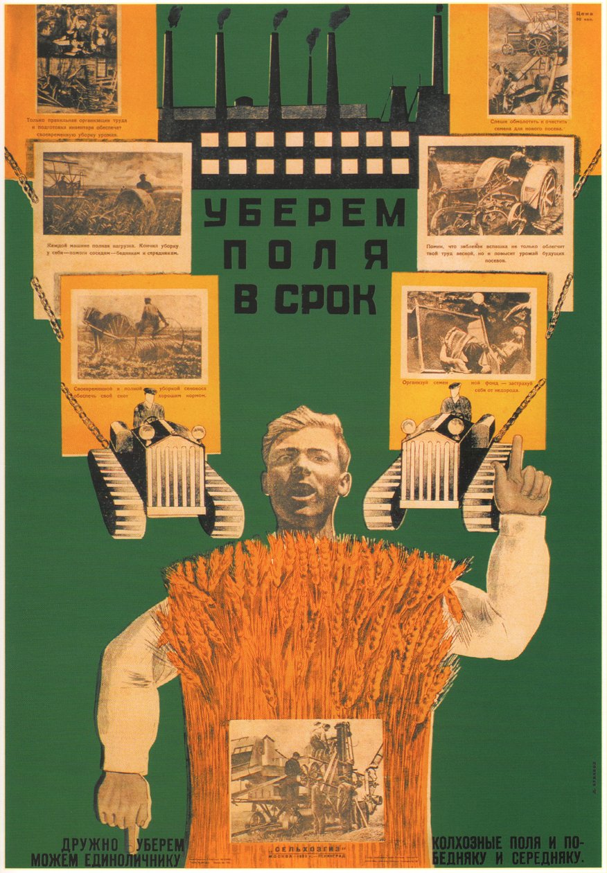 Sklidíme úrodu na polích včas, 1930 od Dmitry Anatolyevich Bulanov