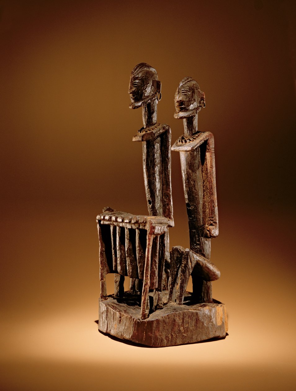 Figurky s xylofonem (dřevo a kov) od Dogon Culture