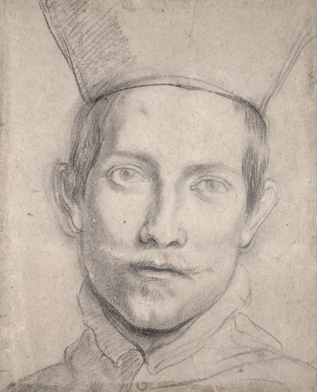Portrét kardinála (černá křída na papíře) od Domenichino