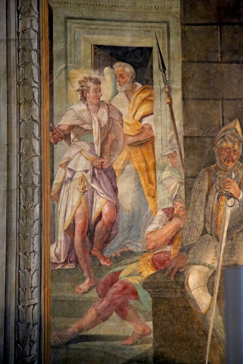 Svatý Petr utíká z vězení s andělem, 1604 od Domenichino