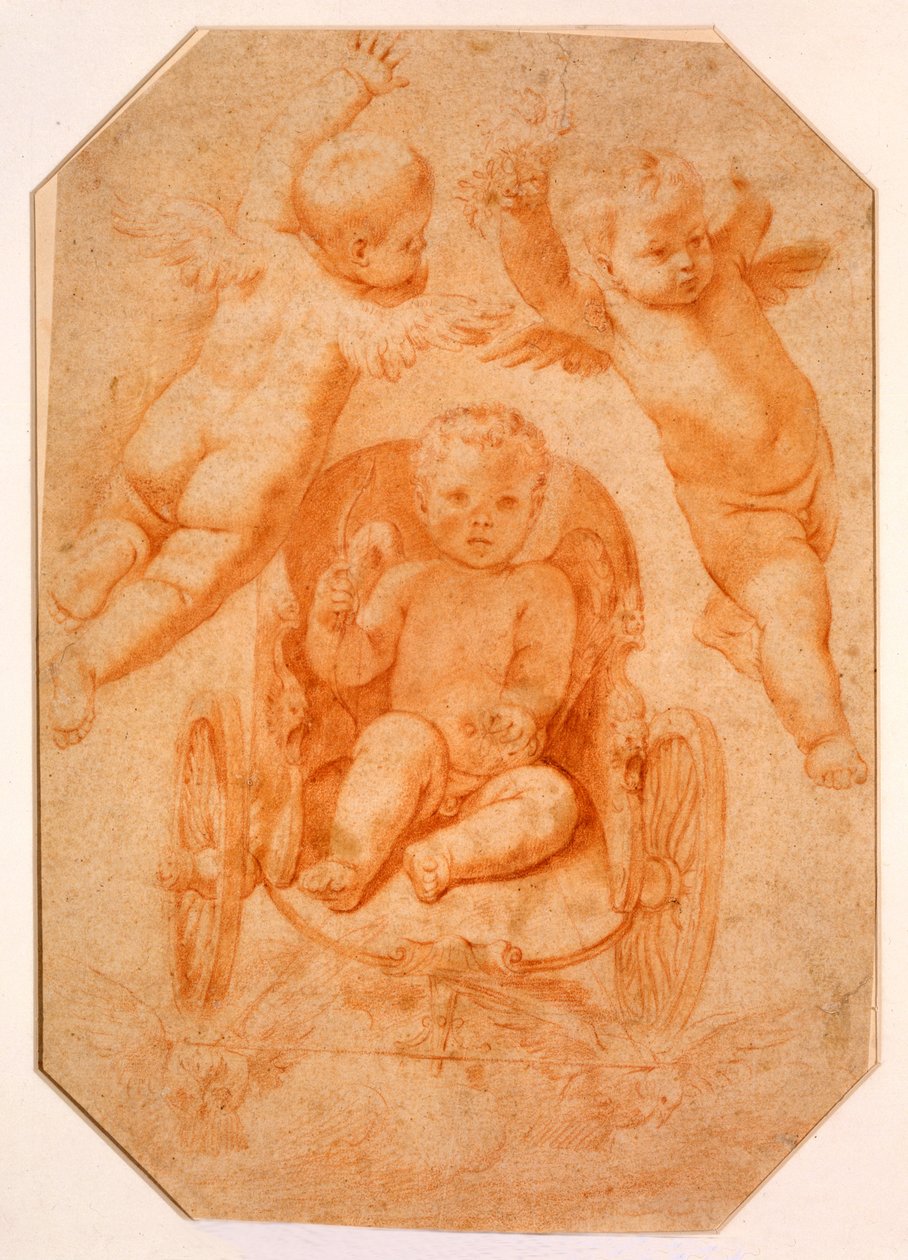 Triumf lásky (křída na papíře) od Domenichino