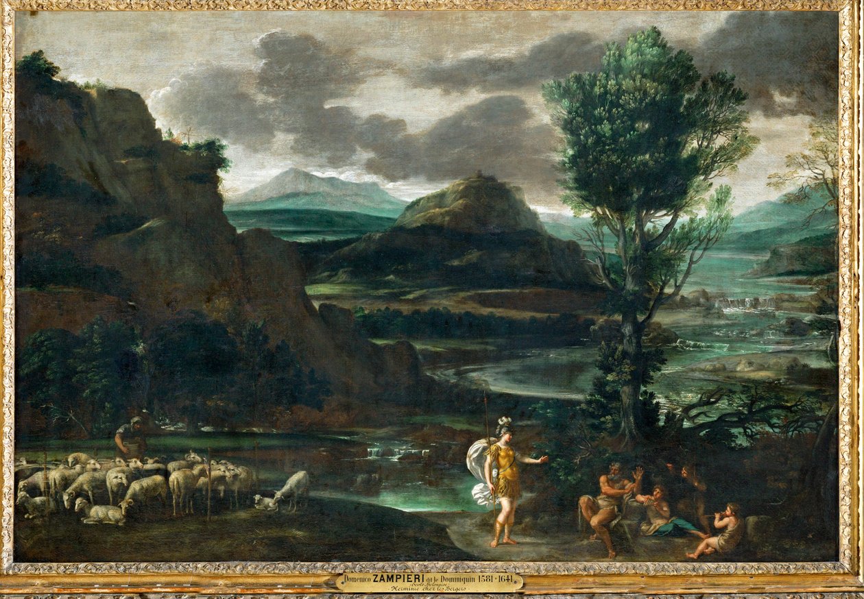 Herminia mezi pastýři... od Domenichino (1581 1641)