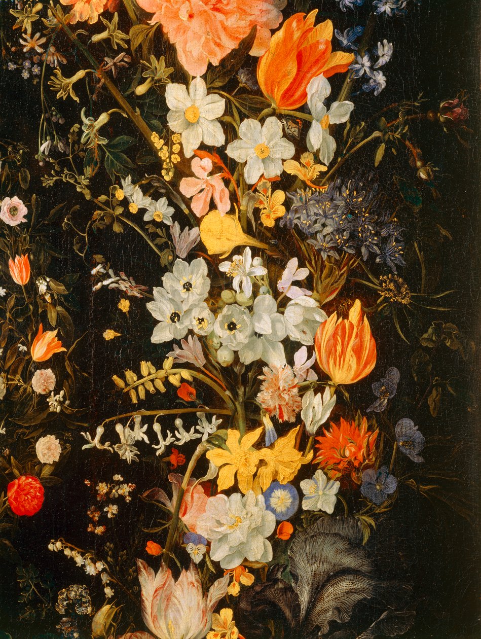 Triumf lásky s květinovým obklopením... od Domenichino (1581-1641)