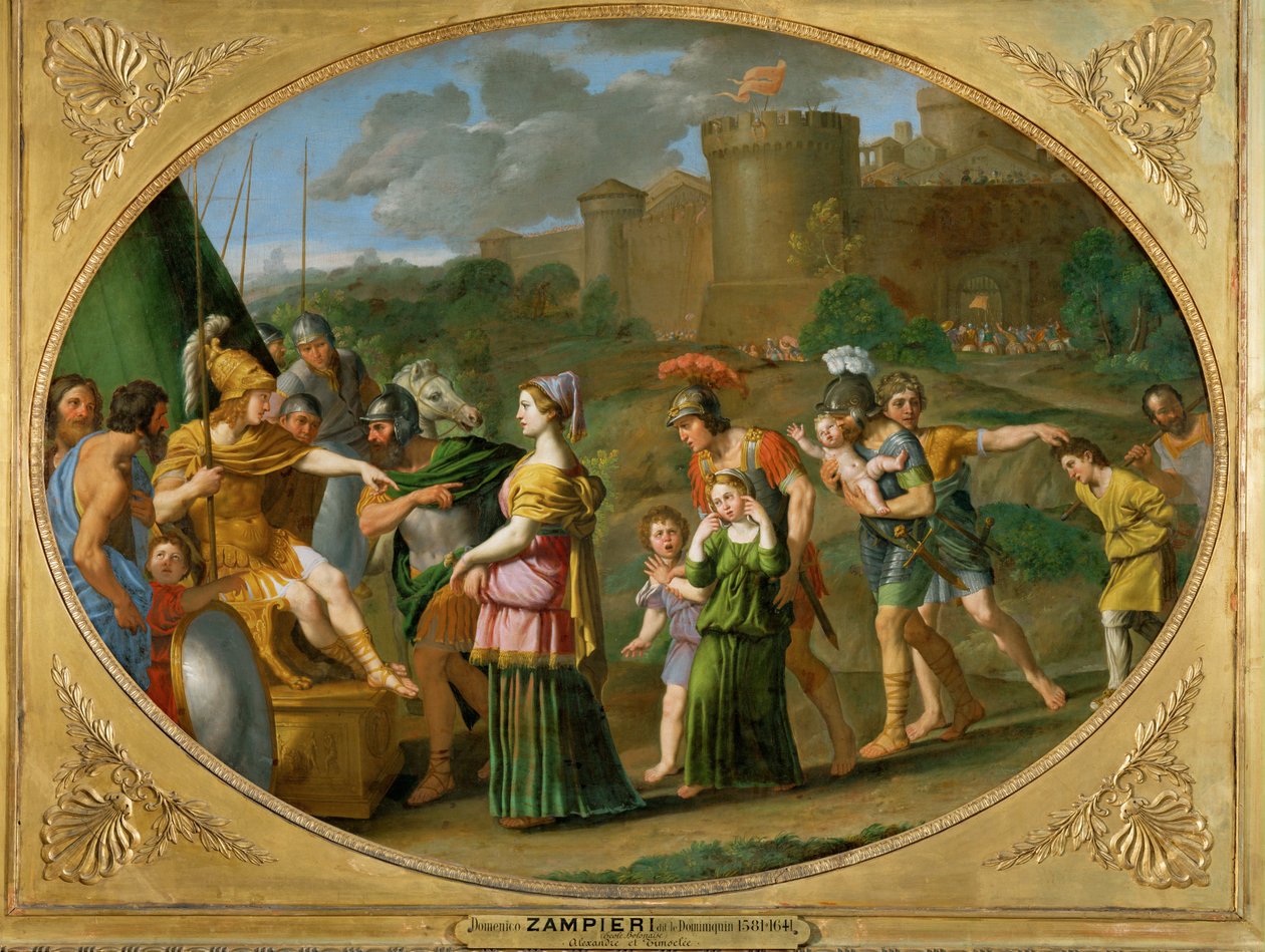 Timoclee captive amenee devant Alexandre - Timoclea vedou před Alexandra Velikého jako vězně... od Domenichino (1581 1641)