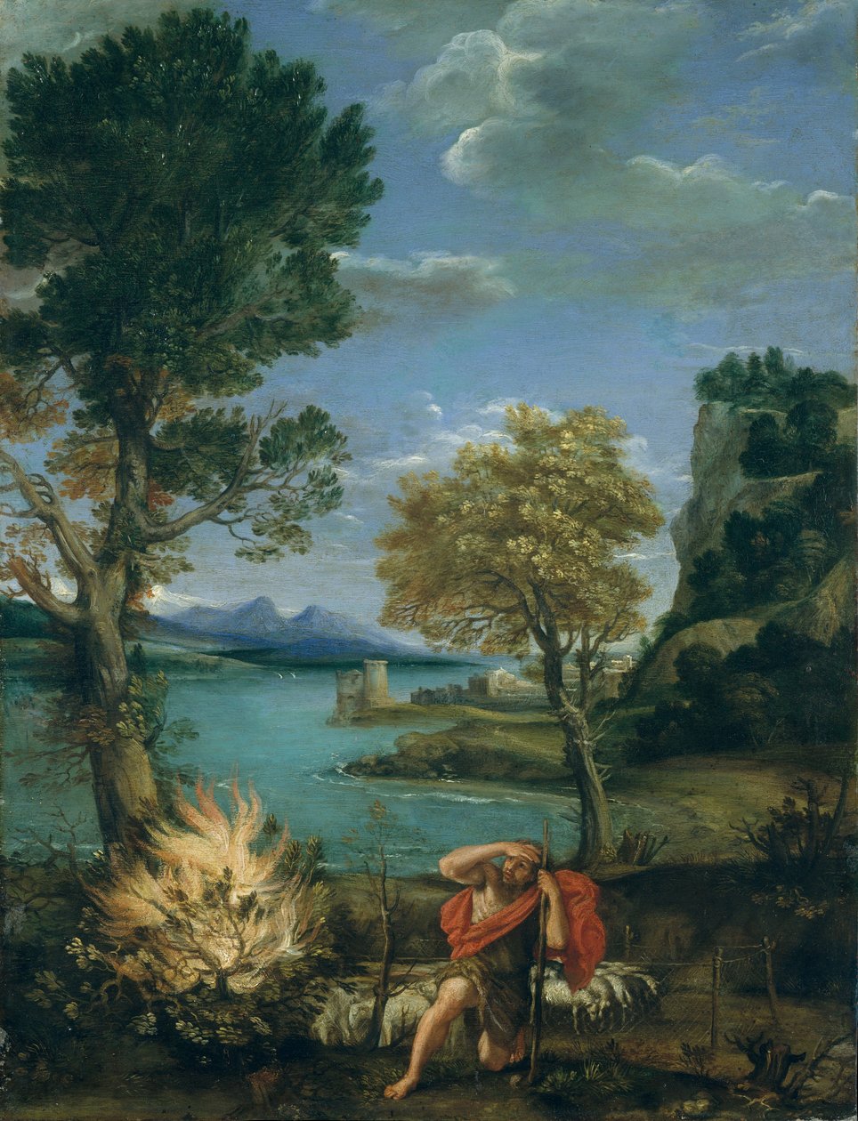 Krajina s Mojžíšem a Hořícím keřem od Domenichino