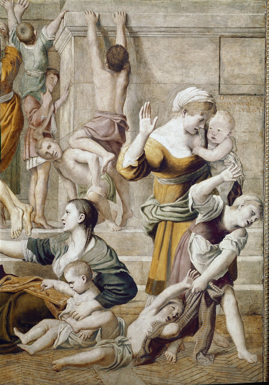 Příběh svaté Cecílie: Aumone svaté Cecílie, detail (Fresco od Domenichino