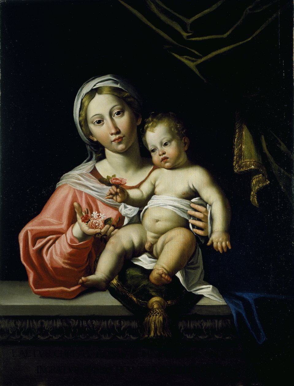 Madonna della Rosa, před rokem 1627 (olej na plátně) od Domenichino