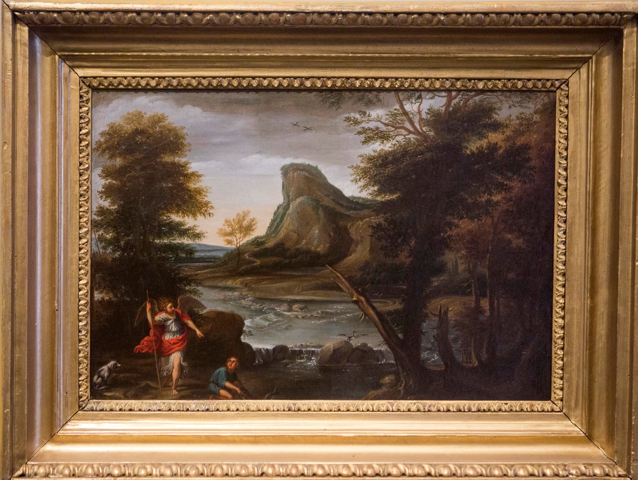 Tobiolo a anděl, XVII století (olej na plátně) od Domenichino