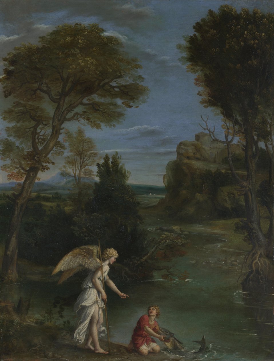 Krajina s Tobiášem, který drží Rybu, c. 1612 od Domenichino