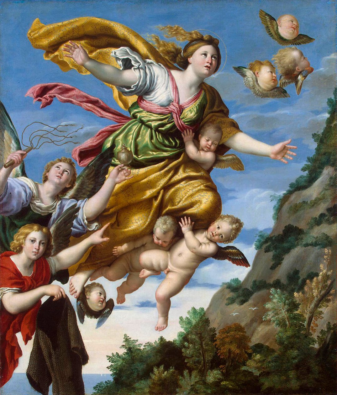 Marie Magdaléna vzata do nebe, c1620. od Domenichino