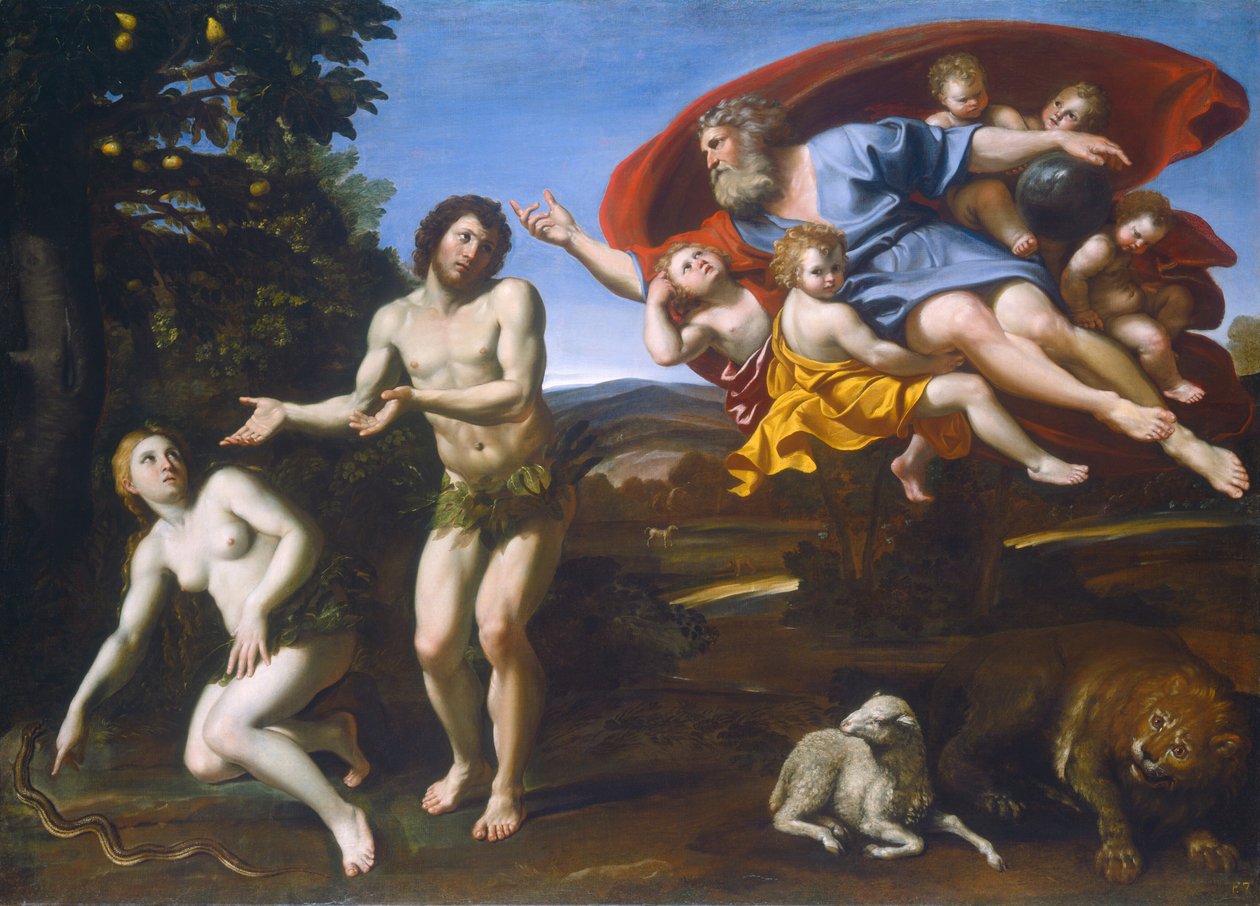 Pokárání Adama a Evy od Domenichino