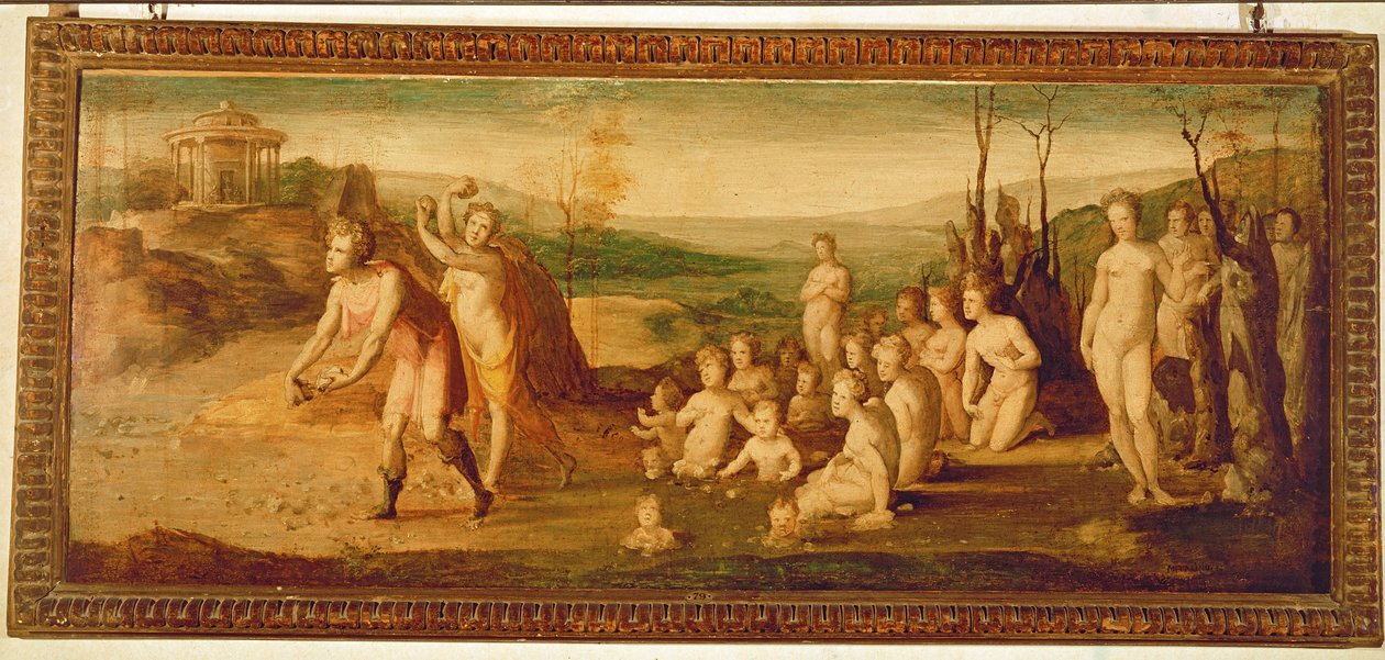 Deucalion a Pyrrha od Domenico di Pace Beccafumi  