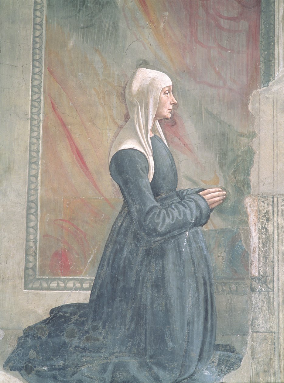 Portrét ženské členky rodiny Sassetti, z cyklu svatého Františka, kaple Sassetti, 1483 od Domenico Ghirlandaio