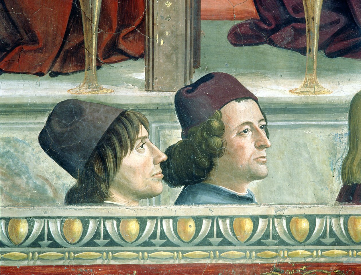 Portréty Mattea Franca a Luigiho Pulciho (1432-84) z cyklu života sv. Františka, kolem roku 1483 (viz 52661 a 137591) od Domenico Ghirlandaio