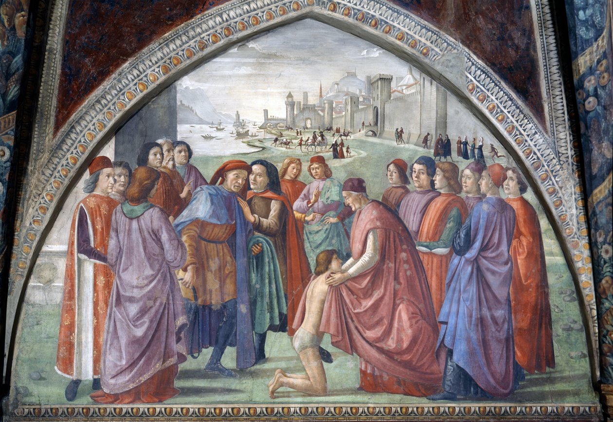 Svatý František se zříká dědictví, z cyklu Život svatého Františka, 1486. od Domenico Ghirlandaio