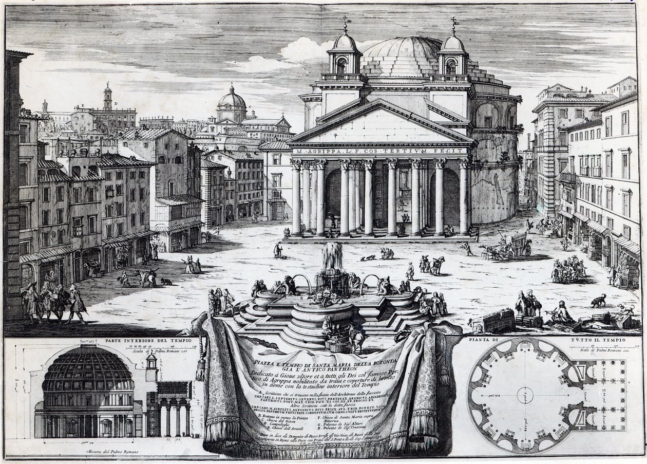 Piazza della Rotonda s výhledem na Pantheon od Domenico de