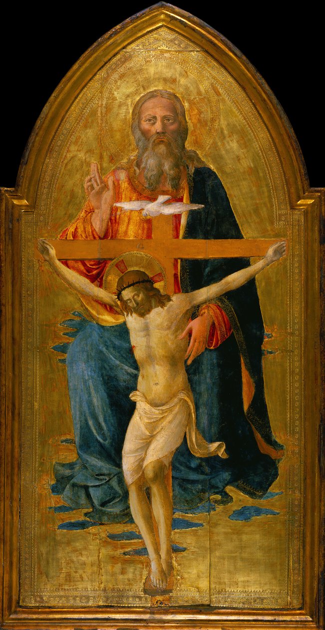 Nejsvětější Trojice se svatými, cca 1470-75 (tempera a plátkové zlato na panelu) od Domenico di Michelino