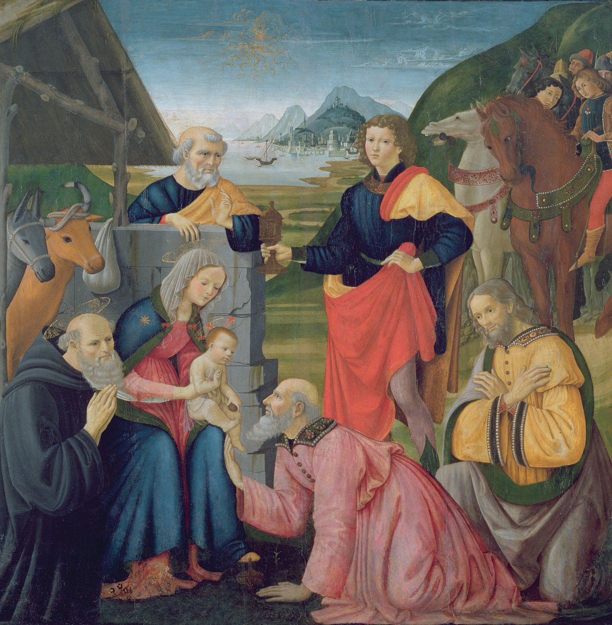 Klanění tří králů od Domenico Ghirlandaio