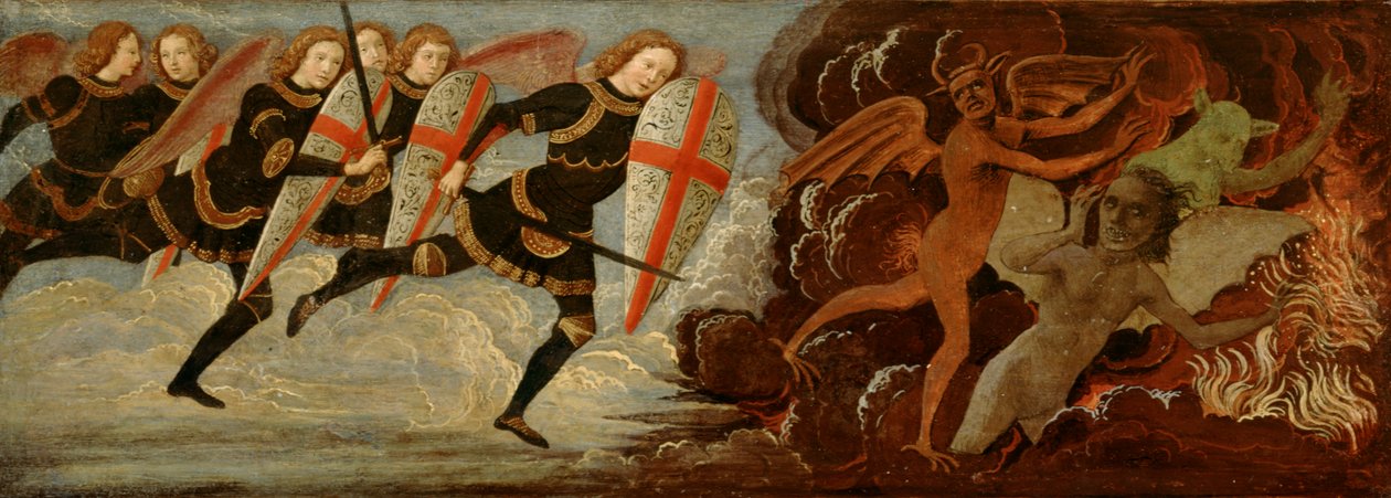 Svatý Michael a andělé ve válce s ďáblem (tempera na dřevěné desce) od Domenico Ghirlandaio
