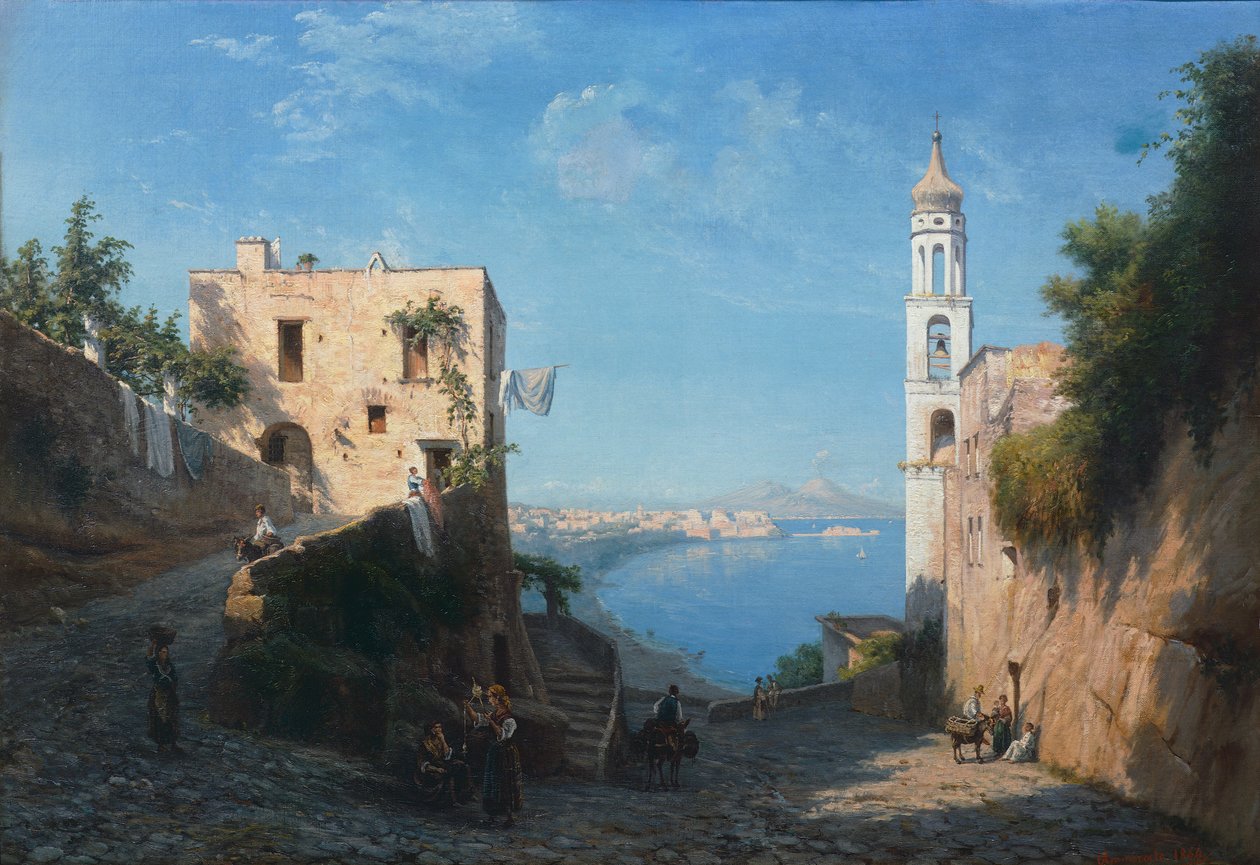 Pohled na Posillipo z kostela svaté Anny od Domenico Ammirato