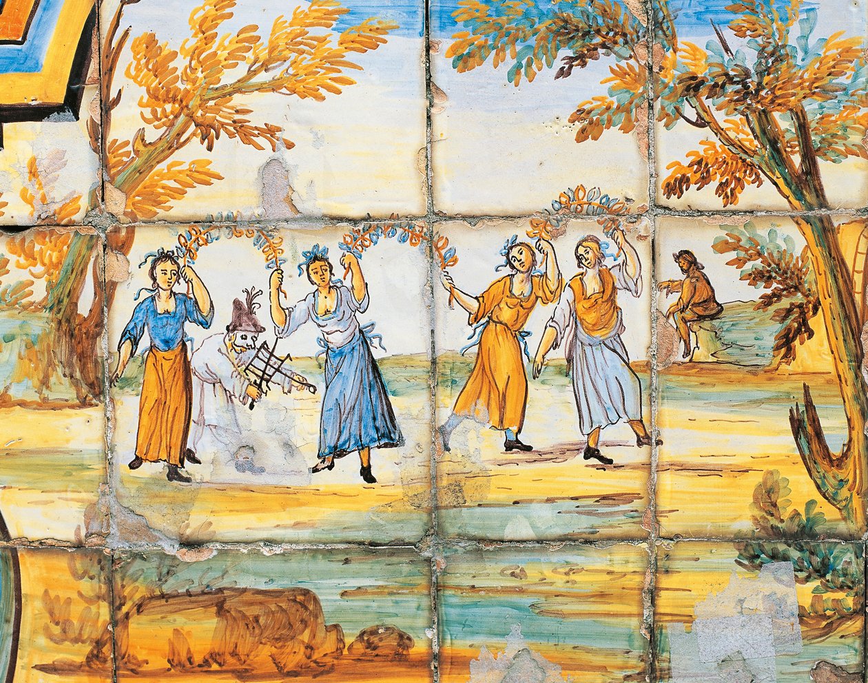 Detail majolikové výzdoby kláštera klarisek od Domenico Antonio Vaccaro