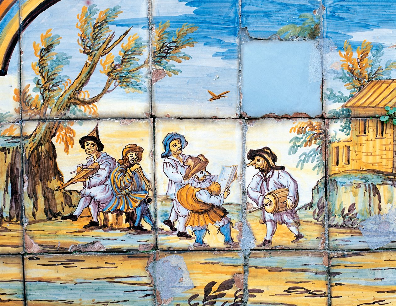 Detail majolikové výzdoby kláštera klarisek od Domenico Antonio Vaccaro