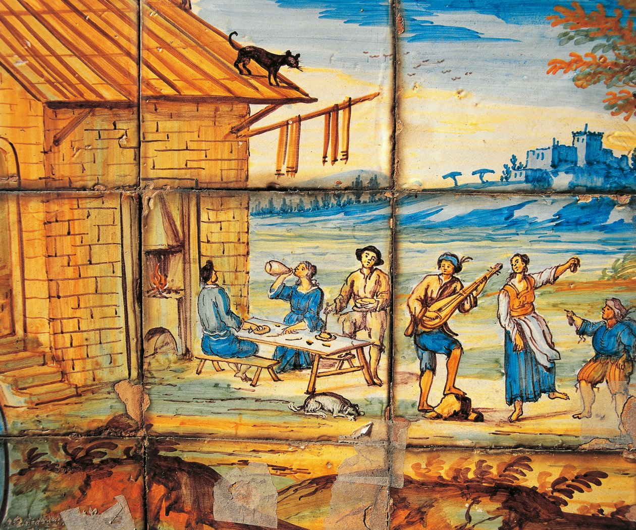 Detail majolikové výzdoby kláštera klarisek od Domenico Antonio Vaccaro